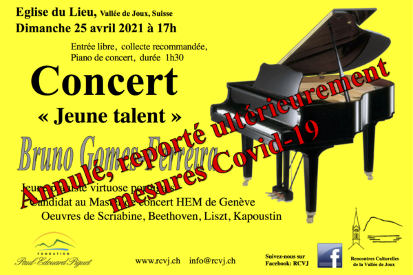 « Jeune Talent » Bruno Gomes Ferreira – annulé