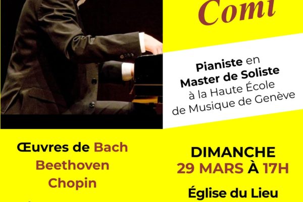 Œuvres de Bach, Beethoven et Chopin avec le pianiste Nicolas Comi